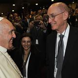 Presidente Henry B. Eyring e Papa Francisco no Simpósio sobre Casamento organizado pelo Vaticano